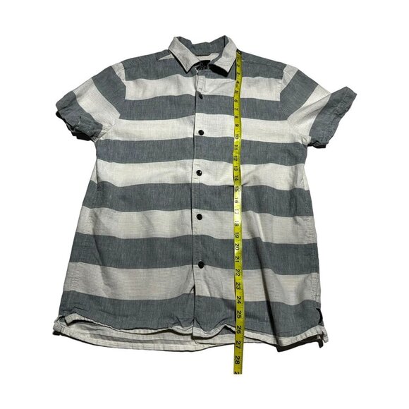 PrAna Gray/White Striped Hemp Shirt Size Small - Picture 5 of 8